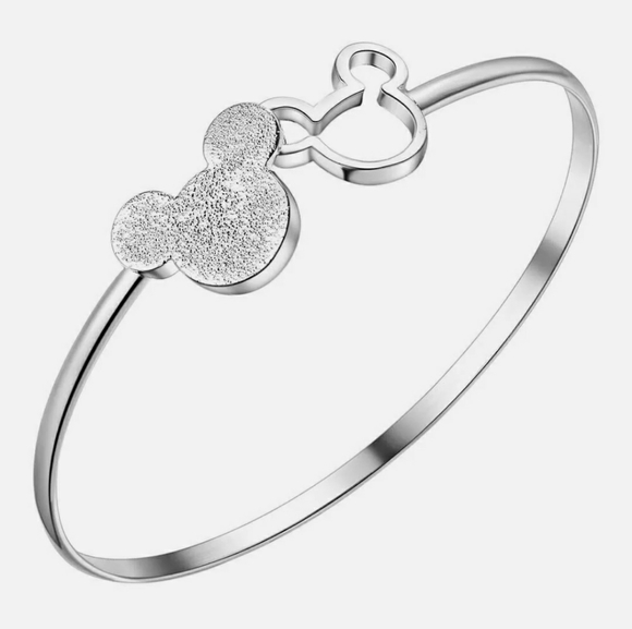 FINAL SALE 925 Sterling Silver Micky Mouse Bracelet - Picture 1 of 4